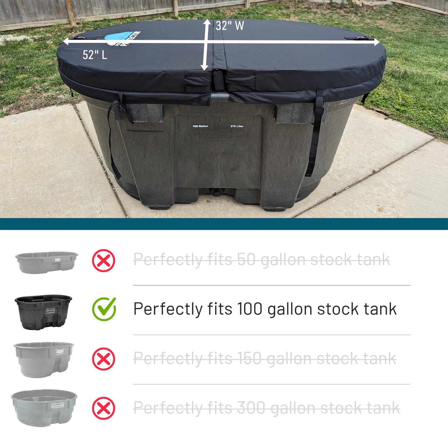 100-Gallon Insulated Hard Stock Tank Cover