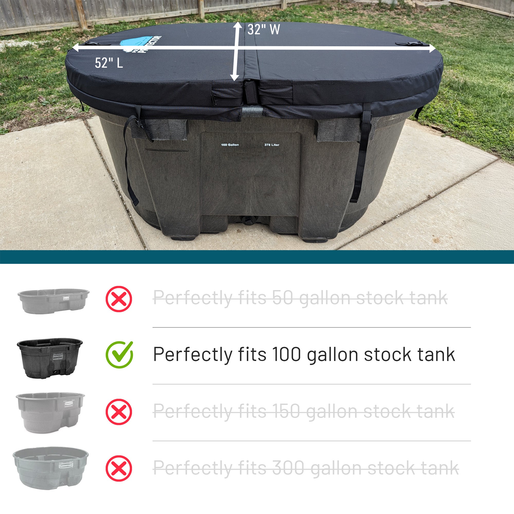 100-Gallon Insulated Hard Stock Tank Cover