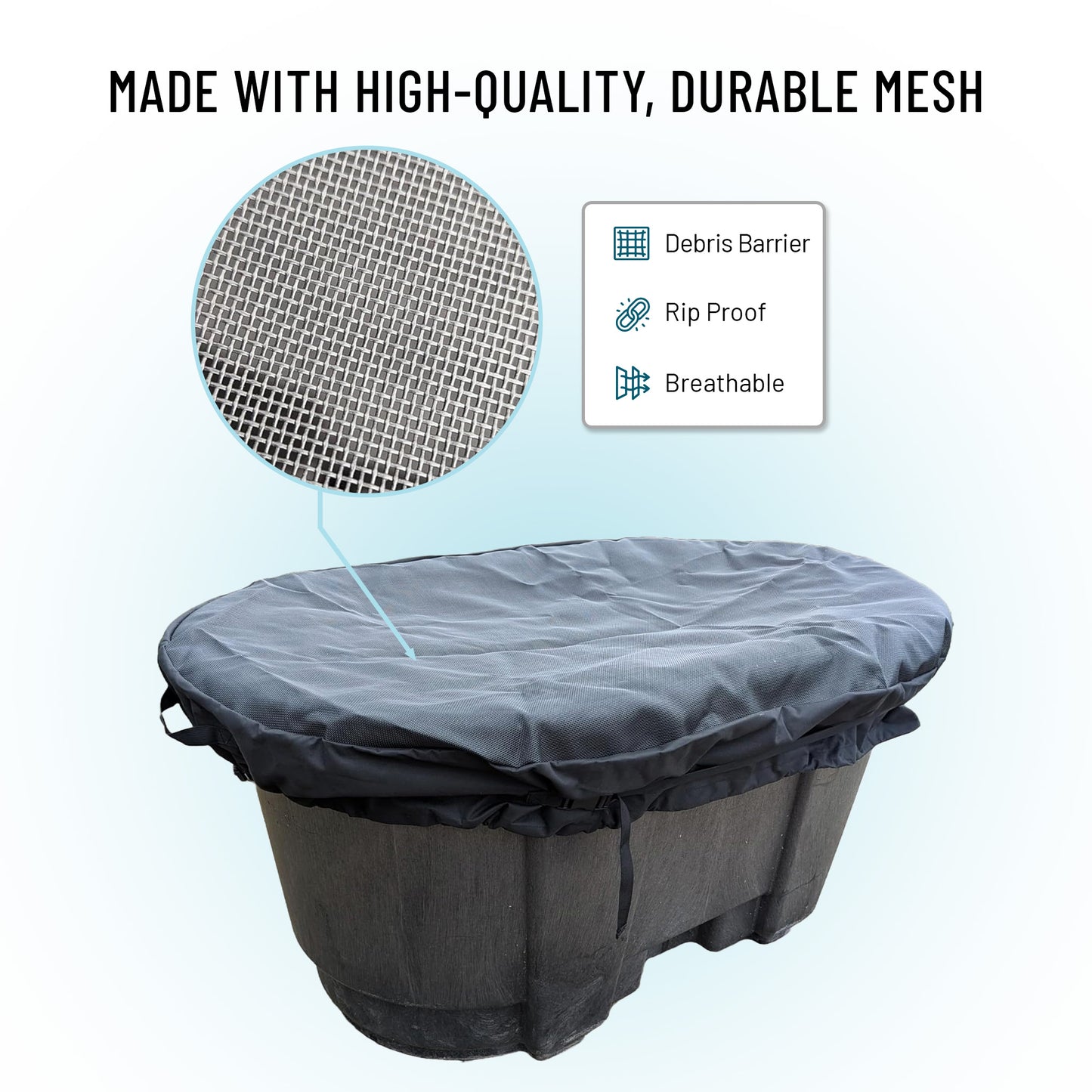 100-Gallon Oval Tight Mesh Stock Tank Cover