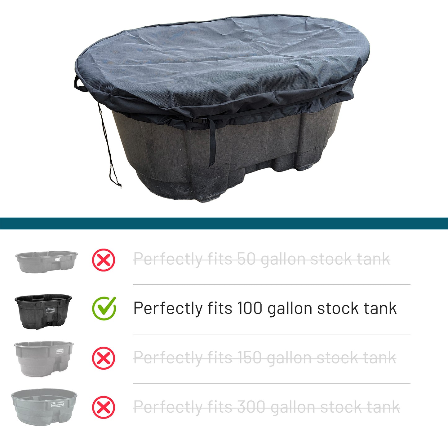 100-Gallon Oval Tight Mesh Stock Tank Cover