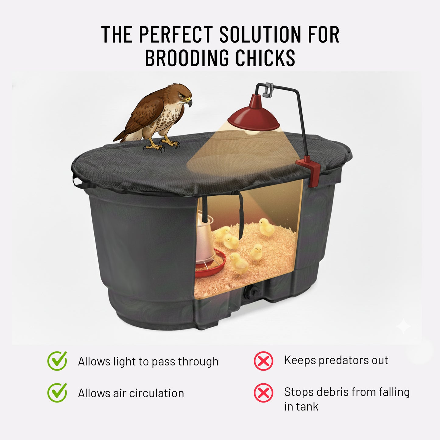 100-Gallon Oval Tight Mesh Stock Tank Cover