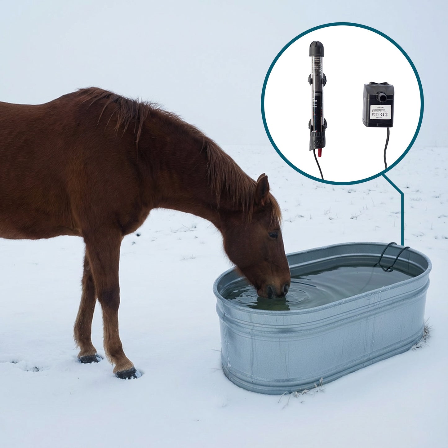 Stock Tank Heater + Water Mover De-Icer - Toasty Tank Buddy - Stock tank de-icer and livestock water heater