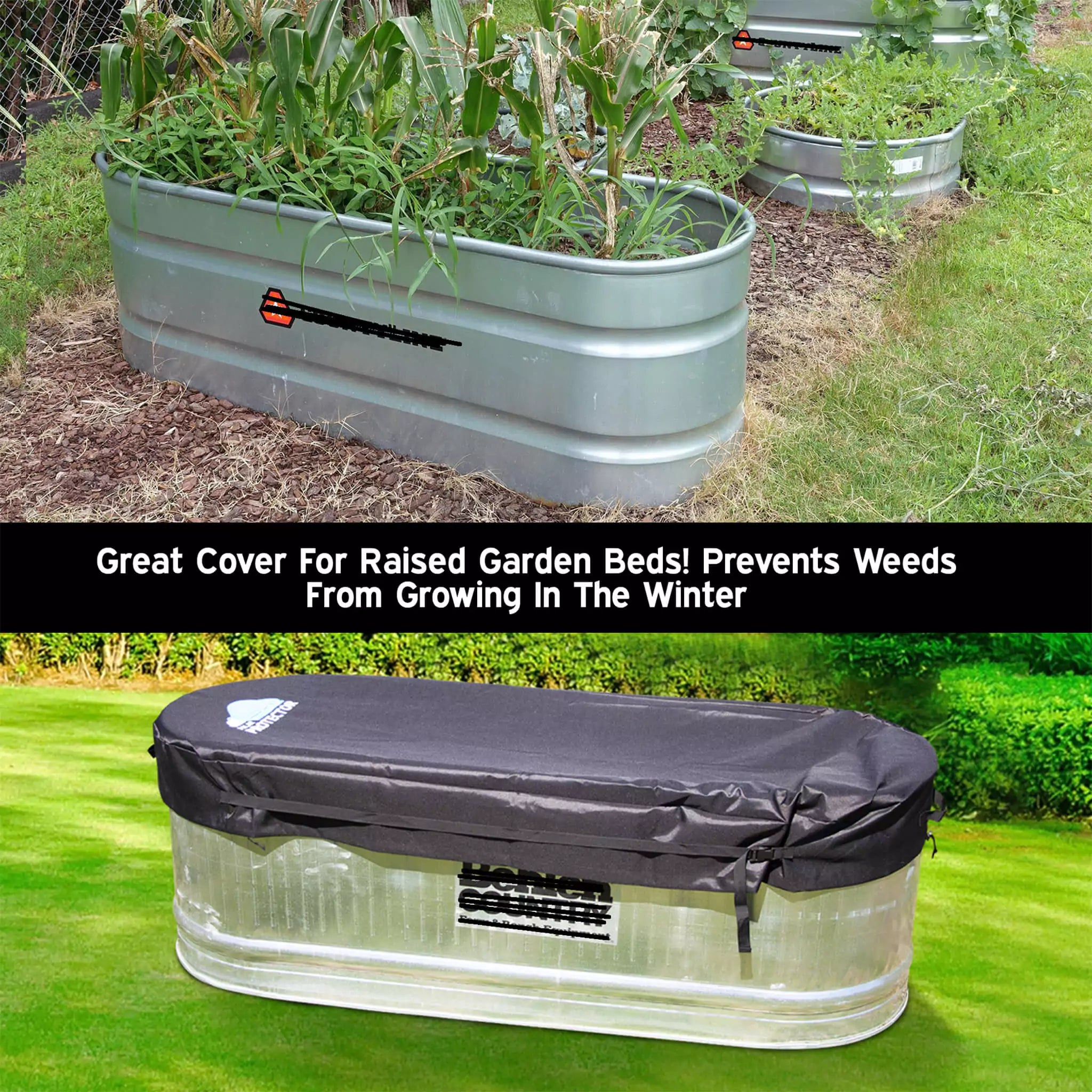 The Polar Protector stock tank cover is great for raised garden beds. The durable, uv-resistant material prevents weeds from growing in 2x2x4 galvanized tank garden beds during the winter.