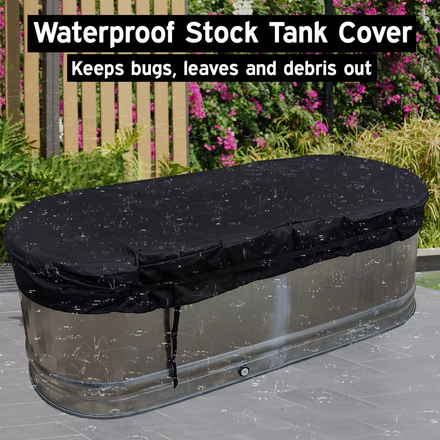 Polar Protector cold plunge stock tank covers keep bugs, leaves and debris out of your cold plunge stock tank.