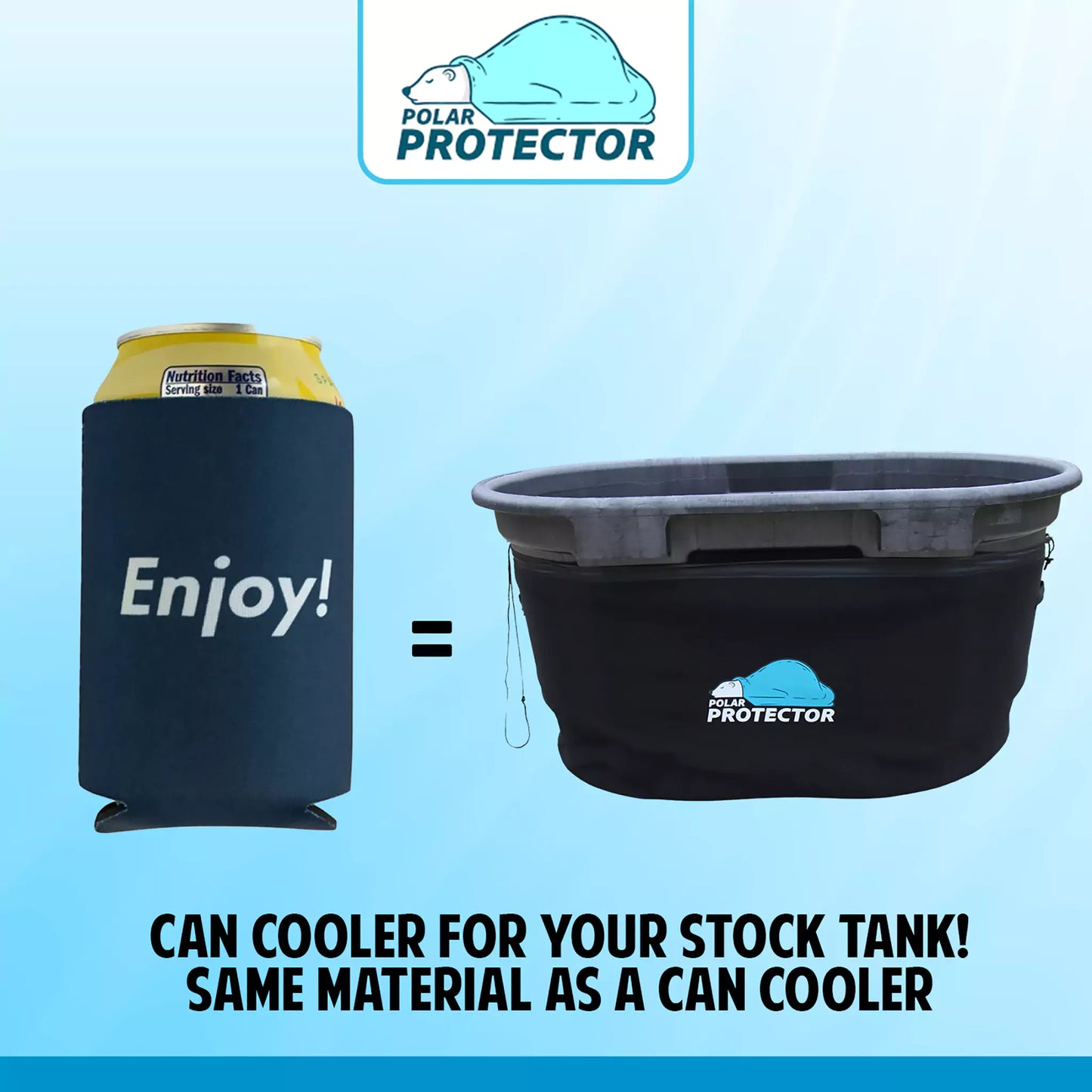 The Polar Protector insulated neoprene slip for your cold plunge tank is made from the same material as a can cooler or koozie.