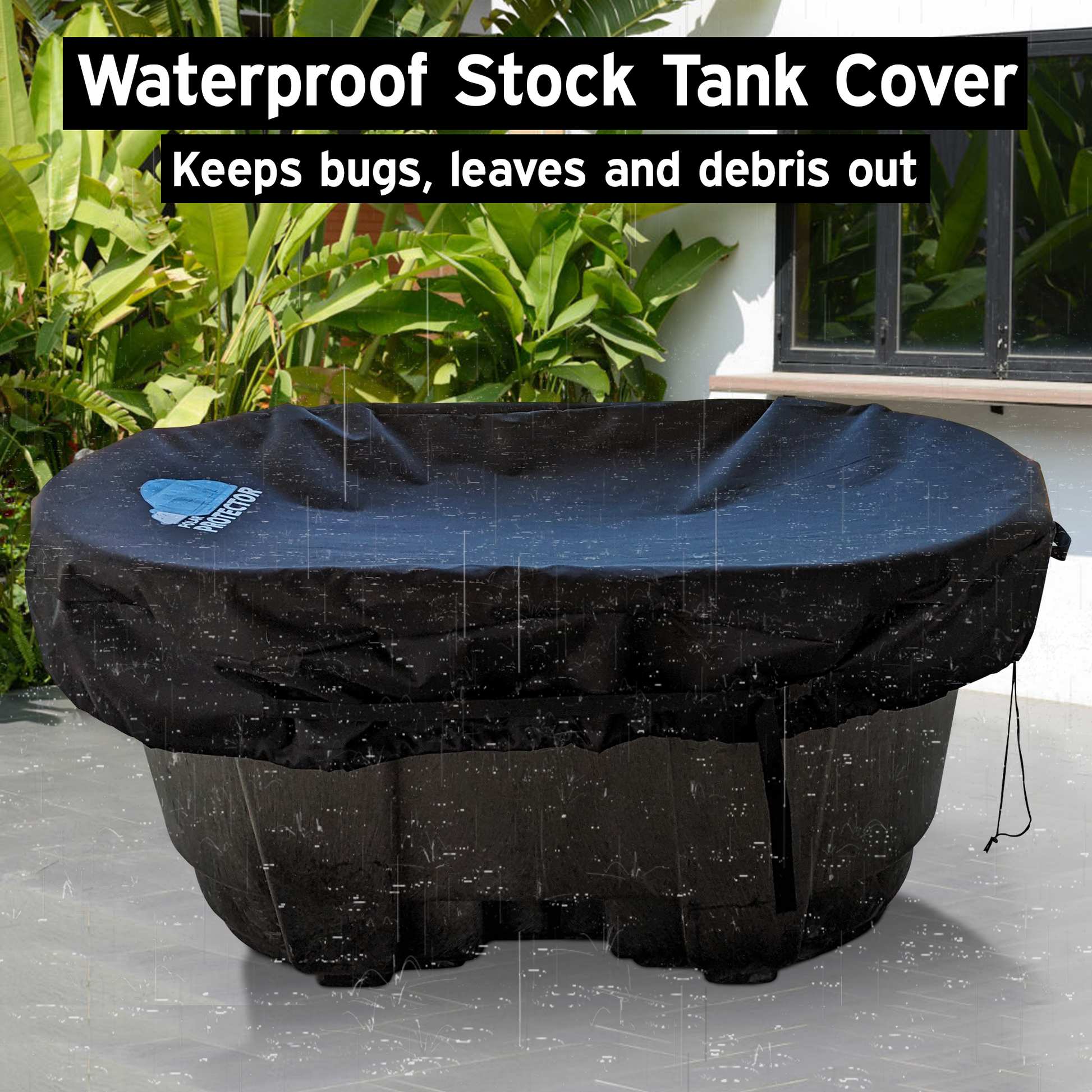 StorMaster Waterproof Stock Tank Cover for 100 Gallon Rubbermaid Stock  Water Tank Pool Pond Cover Ice Hot Bath Tub Cover Oval : : Patio,  Lawn & Garden